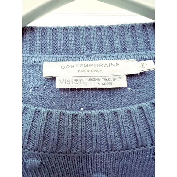 CONTEMPORAINE  |  Embossed Polka Dot Knit Sweater - Picture 3 of 6